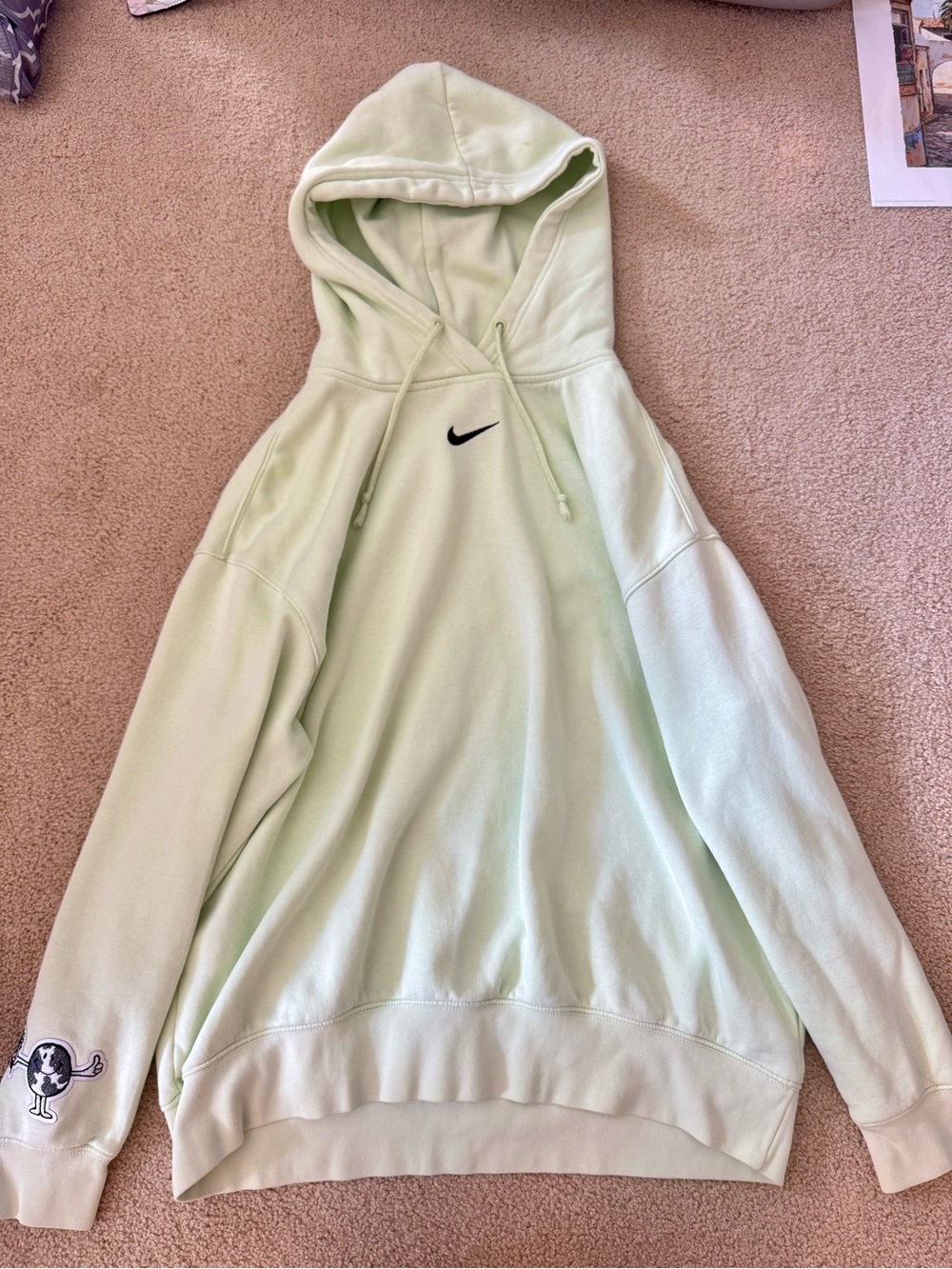Custom Nike Pale Green Hoodie with Designs